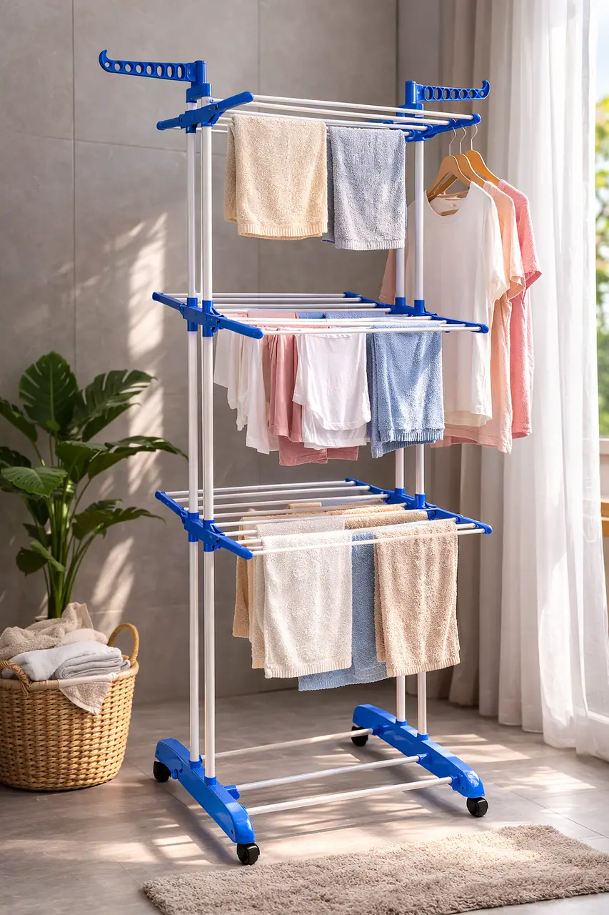 7095011092_w1280_h1280_image Сушилка для белья Garment rack with wheels Голубой — изображение 1
