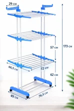 Сушилка для белья Garment rack with wheels Голубой — изображение 4