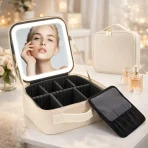 Косметичка-органайзер с LED зеркалом Белый
