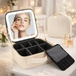 Косметичка-органайзер с LED зеркалом Белый